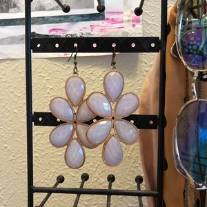 Lavender statement earrings